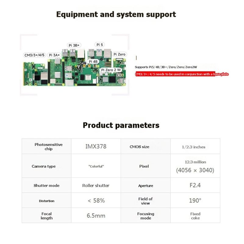 IMX378-190 12.3MP Camera Fishe - Pi Camera Module 评论和价格